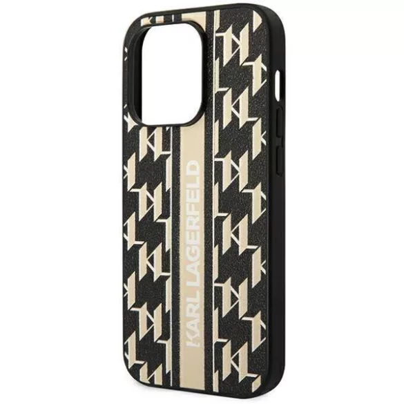 Karl Lagerfeld KLHCP14XPGKLSKW iPhone 14 Pro Max 6,7" keménytok barna Monogram csíkos tok