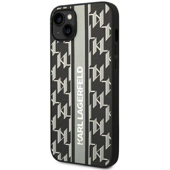 Karl Lagerfeld KLHCP14SPGKLSKG iPhone 14 / 15 / 13 6,1" keménytok szürke Monogram csíkos