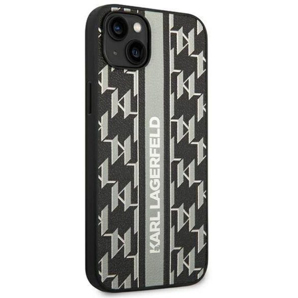 Karl Lagerfeld KLHCP14SPGKLSKG iPhone 14 / 15 / 13 6,1" keménytok szürke Monogram csíkos