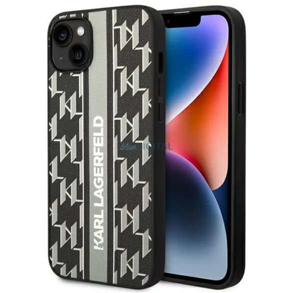 Karl Lagerfeld KLHCP14MPGKLSKG iPhone 14 Plus 6,7" keménytok szürke Monogram csíkos