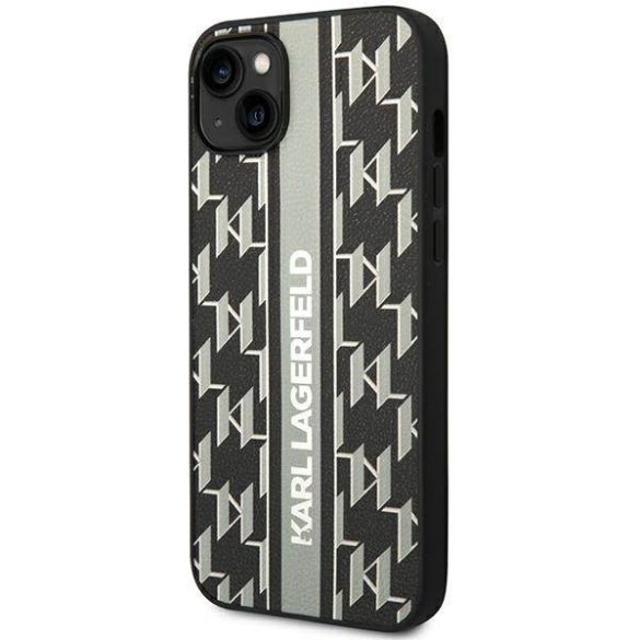 Karl Lagerfeld KLHCP14MPGKLSKG iPhone 14 Plus / 15 Plus 6,7" keménytok szürke Monogram csíkos