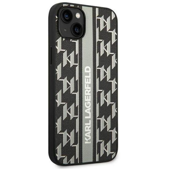 Karl Lagerfeld KLHCP14MPGKLSKG iPhone 14 Plus / 15 Plus 6,7" keménytok szürke Monogram csíkos