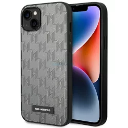   Karl Lagerfeld KLHCP14MSAKLHPG iPhone 14 Plus 6,7" keménytok szürke Saffiano Mono fém logó