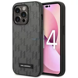   Karl Lagerfeld KLHCP14XSAKLHPG iPhone 14 Pro Max 6,7" keménytok szürke Saffiano mono fém logós