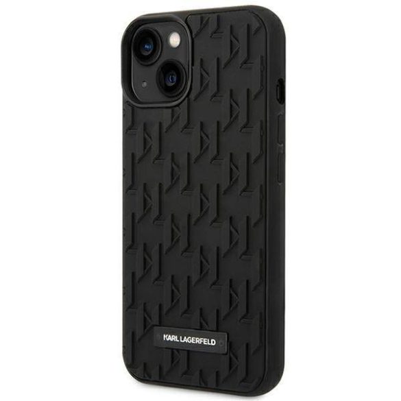 Karl Lagerfeld KLHCP14SRUPKLPK iPhone 14 / 15 / 13 6,1" keménytok fekete 3D monogram