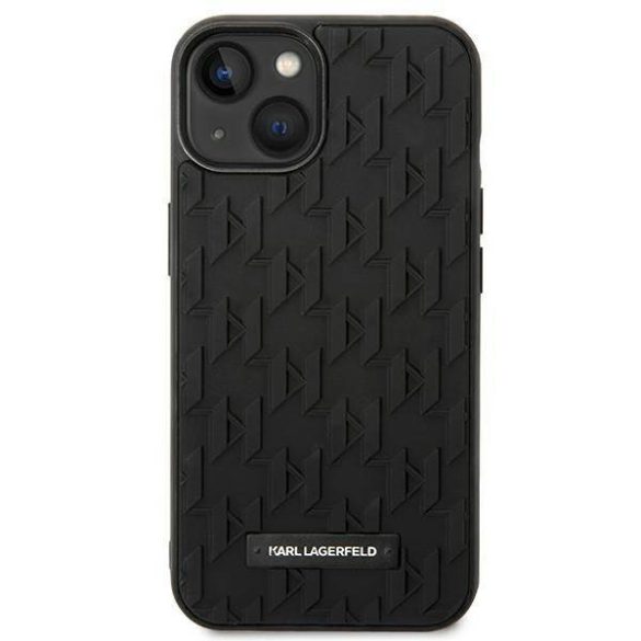 Karl Lagerfeld KLHCP14SRUPKLPK iPhone 14 / 15 / 13 6,1" keménytok fekete 3D monogram