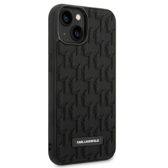 Karl Lagerfeld KLHCP14SRUPKLPK iPhone 14 / 15 / 13 6,1" keménytok fekete 3D monogram