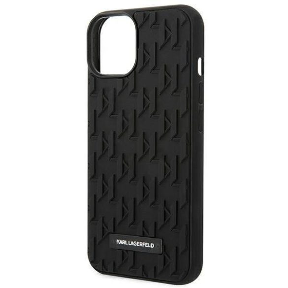 Karl Lagerfeld KLHCP14SRUPKLPK iPhone 14 / 15 / 13 6,1" keménytok fekete 3D monogram