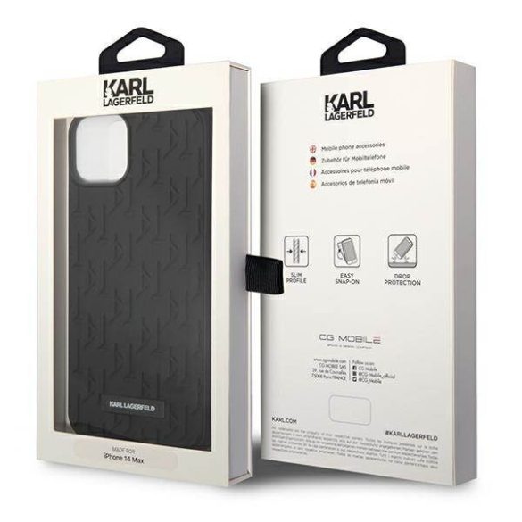 Karl Lagerfeld KLHCP14MRUPKLPK iPhone 14 Plus / 15 Plus 6,7" keménytok fekete 3D monogram
