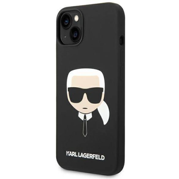 Karl Lagerfeld KLHCP14SSLKHHBK iPhone 14 / 15 / 13 6,1" keménytok fekete szilikon Karl's Head