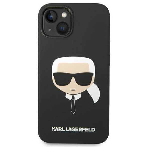 Karl Lagerfeld KLHCP14SSLKHHBK iPhone 14 / 15 / 13 6,1" keménytok fekete szilikon Karl's Head