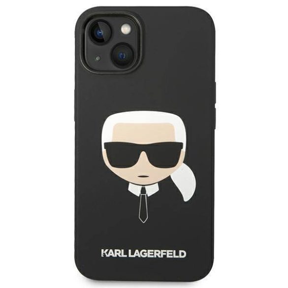 Karl Lagerfeld KLHCP14MSLKHBK iPhone 14 Plus / 15 Plus 6,7" keménytok fekete szilikon Karl's Head szilikon