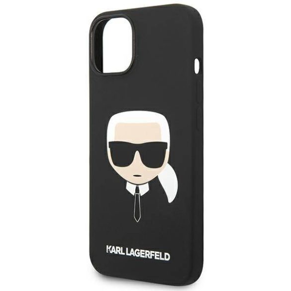 Karl Lagerfeld KLHCP14MSLKHBK iPhone 14 Plus / 15 Plus 6,7" keménytok fekete szilikon Karl's Head szilikon
