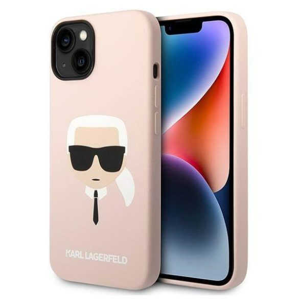 Karl Lagerfeld KLHCP14SSLKHLP iPhone 14 6,1" keménytok rózsaszín szilikon Karl's Head