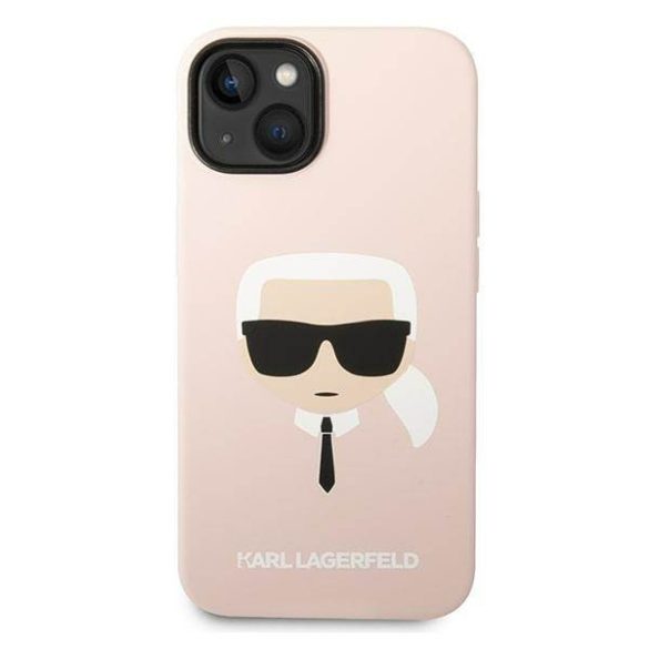 Karl Lagerfeld KLHCP14MSLKHLP iPhone 14 Plus / 15 Plus 6,7" keménytok rózsaszín szilikon Karl's Head szilikon