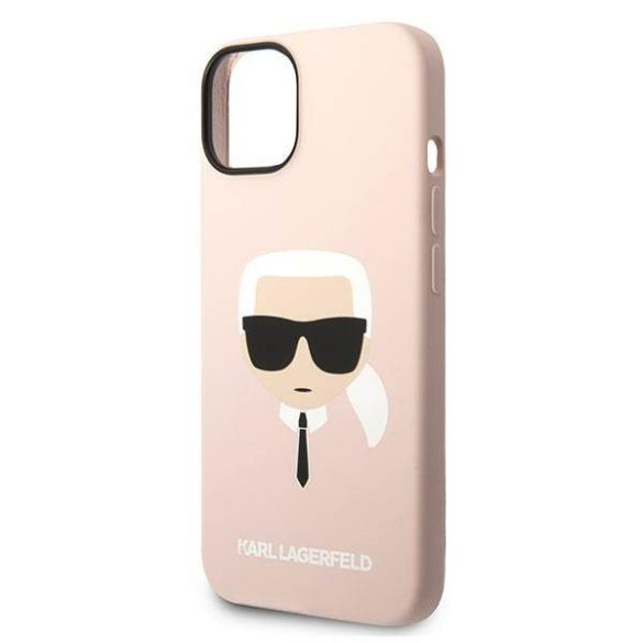 Karl Lagerfeld KLHCP14MSLKHLP iPhone 14 Plus / 15 Plus 6,7" keménytok rózsaszín szilikon Karl's Head szilikon