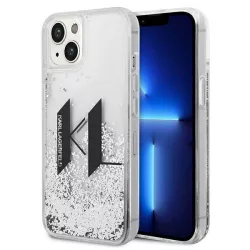   Karl Lagerfeld KLHCP14SLBKLCS iPhone 14 6,1" ezüst keménytok folyékony csillogó Big KL