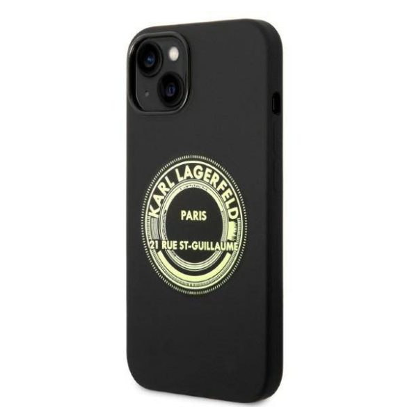 Karl Lagerfeld KLHCP14SSRSGRCK iPhone 14 / 15 / 13 6,1" keménytok fekete szilikon RSG