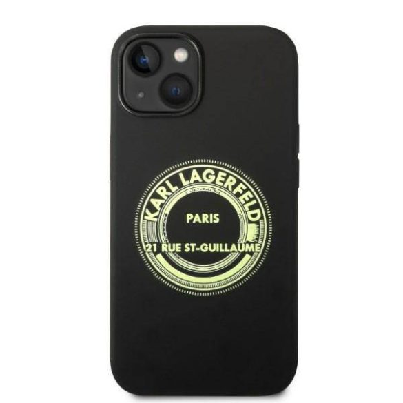 Karl Lagerfeld KLHCP14SSRSGRCK iPhone 14 / 15 / 13 6,1" keménytok fekete szilikon RSG