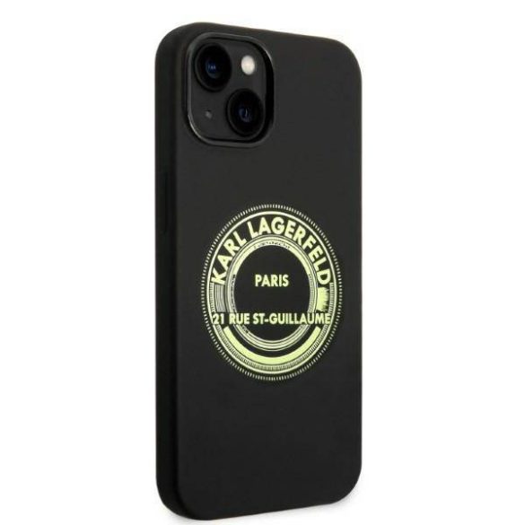 Karl Lagerfeld KLHCP14SSRSGRCK iPhone 14 / 15 / 13 6,1" keménytok fekete szilikon RSG