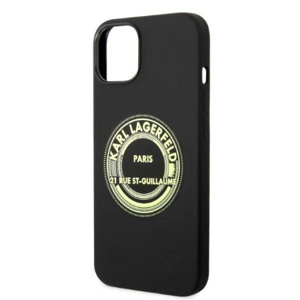 Karl Lagerfeld KLHCP14SSRSGRCK iPhone 14 / 15 / 13 6,1" keménytok fekete szilikon RSG