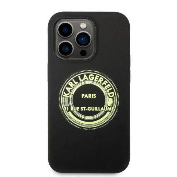 Karl Lagerfeld KLHCP14LSRSGRCK iPhone 14 Pro 6,1" keménytok fekete szilikon RSG tok