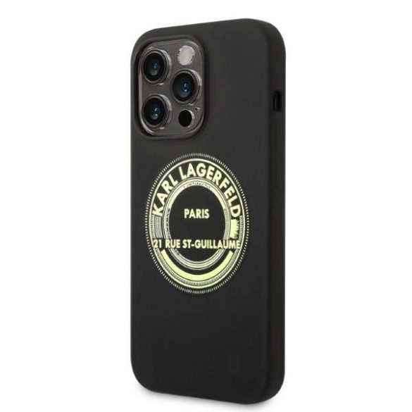 Karl Lagerfeld KLHCP14XSRSGRCK iPhone 14 Pro Max 6,7" keménytok fekete szilikon RSG tok