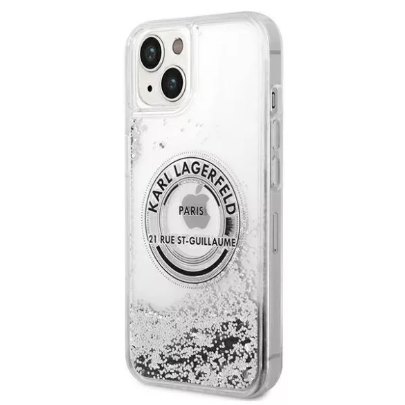 Karl Lagerfeld KLHCP14MLCRSGRS iPhone 14 Plus 6,7" ezüst keménytok folyékony Glitter RSG