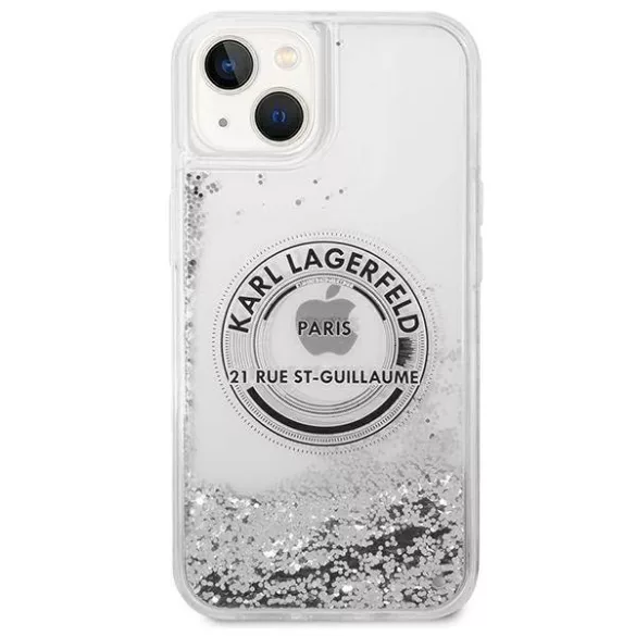 Karl Lagerfeld KLHCP14MLCRSGRS iPhone 14 Plus 6,7" ezüst keménytok folyékony Glitter RSG