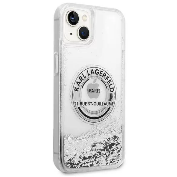 Karl Lagerfeld KLHCP14MLCRSGRS iPhone 14 Plus 6,7" ezüst keménytok folyékony Glitter RSG