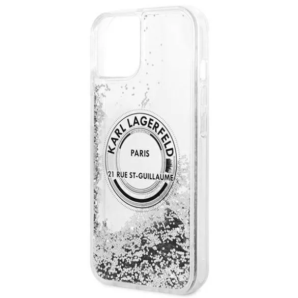 Karl Lagerfeld KLHCP14MLCRSGRS iPhone 14 Plus 6,7" ezüst keménytok folyékony Glitter RSG
