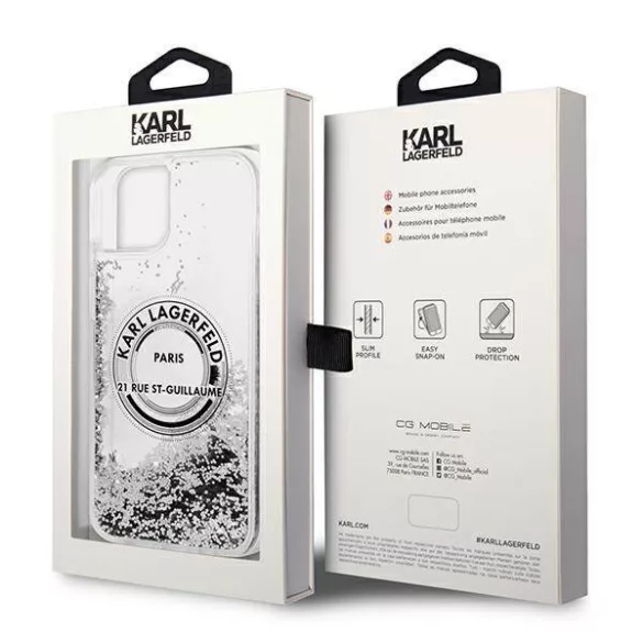 Karl Lagerfeld KLHCP14MLCRSGRS iPhone 14 Plus 6,7" ezüst keménytok folyékony Glitter RSG