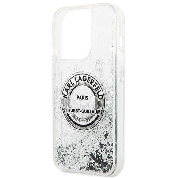 Karl Lagerfeld KLHCP14LLCRSGRS iPhone 14 Pro 6,1" ezüst folyékony csillogó kristályos RSG keménytok