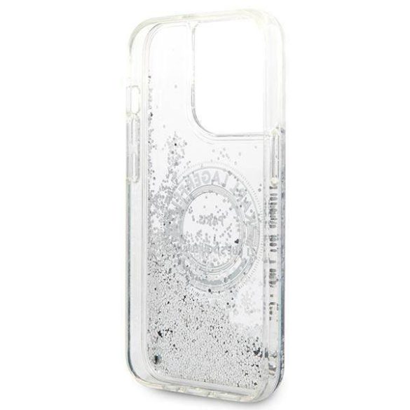 Karl Lagerfeld KLHCP14LLCRSGRS iPhone 14 Pro 6,1" ezüst folyékony csillogó kristályos RSG keménytok