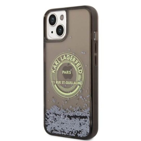 Karl Lagerfeld KLHCP14MLCRSGRK iPhone 14 Plus / 15 Plus 6,7" fekete keménytok folyékony Glitter RSG