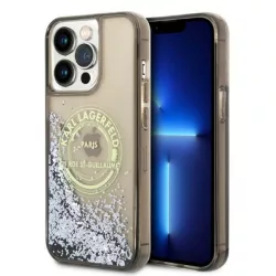   Karl Lagerfeld KLHCP14XLCRSGRK iPhone 14 Pro Max 6,7" fekete keménytok folyékony csillogó kristályos RSG tok