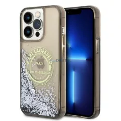   Karl Lagerfeld KLHCP14XLCRSGRK iPhone 14 Pro Max 6,7" fekete keménytok folyékony csillogó kristályos RSG tok