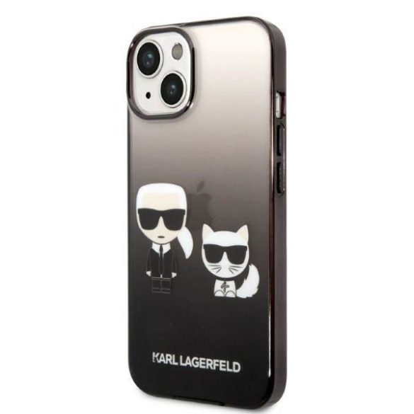 Karl Lagerfeld KLHCP14STGKCK iPhone 14 6,1" keménytok fekete Gradient ikonikus Karl & Choupette