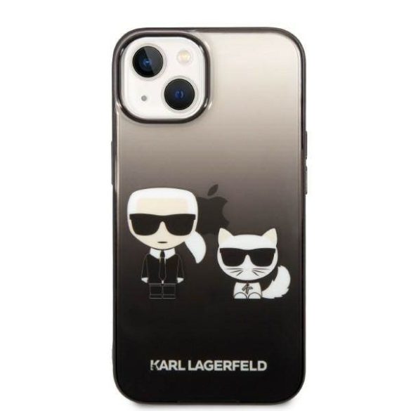 Karl Lagerfeld KLHCP14STGKCK iPhone 14 6,1" keménytok fekete Gradient ikonikus Karl & Choupette