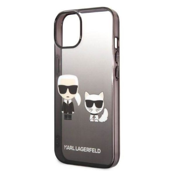 Karl Lagerfeld KLHCP14STGKCK iPhone 14 6,1" keménytok fekete Gradient ikonikus Karl & Choupette