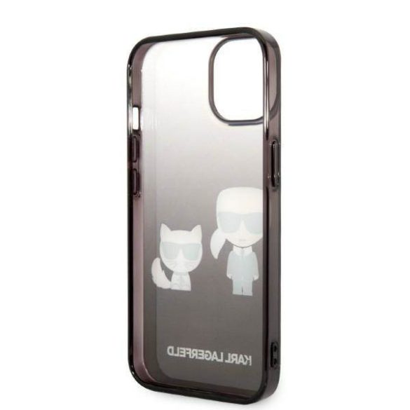 Karl Lagerfeld KLHCP14STGKCK iPhone 14 6,1" keménytok fekete Gradient ikonikus Karl & Choupette