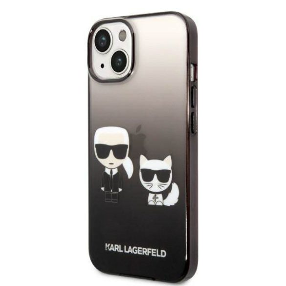 Karl Lagerfeld KLHCP14MTGKCK iPhone 14 Plus / 15 Plus 6,7" keménytok fekete Gradient ikonikus Karl & Choupette