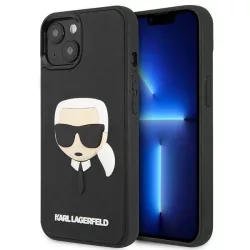   Karl Lagerfeld KLHCP14SKH3DBK iPhone 14 6,1" fekete keménytok 3D gumiból Karl's Head