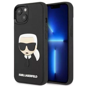 Karl Lagerfeld KLHCP14SKH3DBK iPhone 14 6,1" fekete keménytok 3D gumiból Karl's Head