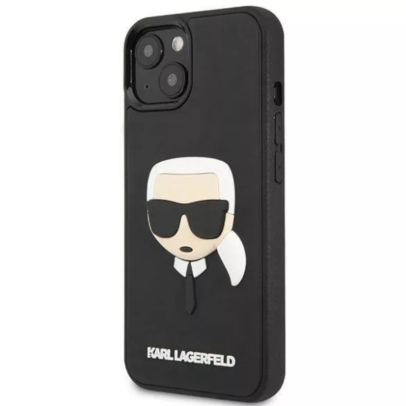 Karl Lagerfeld KLHCP14SKH3DBK iPhone 14 6,1" fekete keménytok 3D gumiból Karl's Head