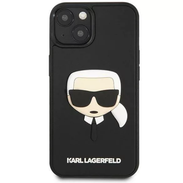 Karl Lagerfeld KLHCP14SKH3DBK iPhone 14 6,1" fekete keménytok 3D gumiból Karl's Head