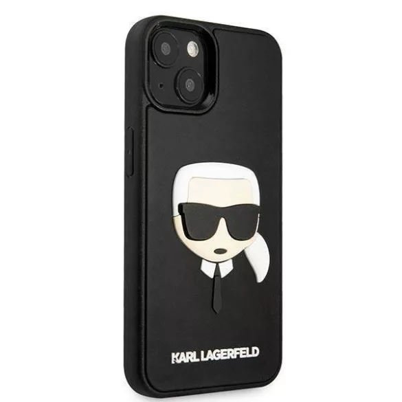 Karl Lagerfeld KLHCP14SKH3DBK iPhone 14 6,1" fekete keménytok 3D gumiból Karl's Head
