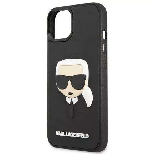 Karl Lagerfeld KLHCP14SKH3DBK iPhone 14 6,1" fekete keménytok 3D gumiból Karl's Head