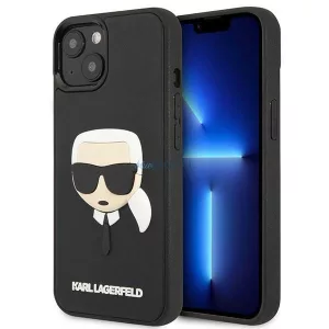 Karl Lagerfeld KLHCP14MKH3DBK iPhone 14 Plus 6,7" fekete keménytok 3D gumiból készült Karl's Head keménytok
