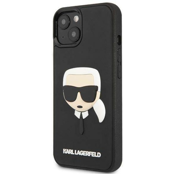 Karl Lagerfeld KLHCP14MKH3DBK iPhone 14 Plus / 15 Plus 6,7" fekete keménytok 3D gumiból készült Karl's Head keménytok